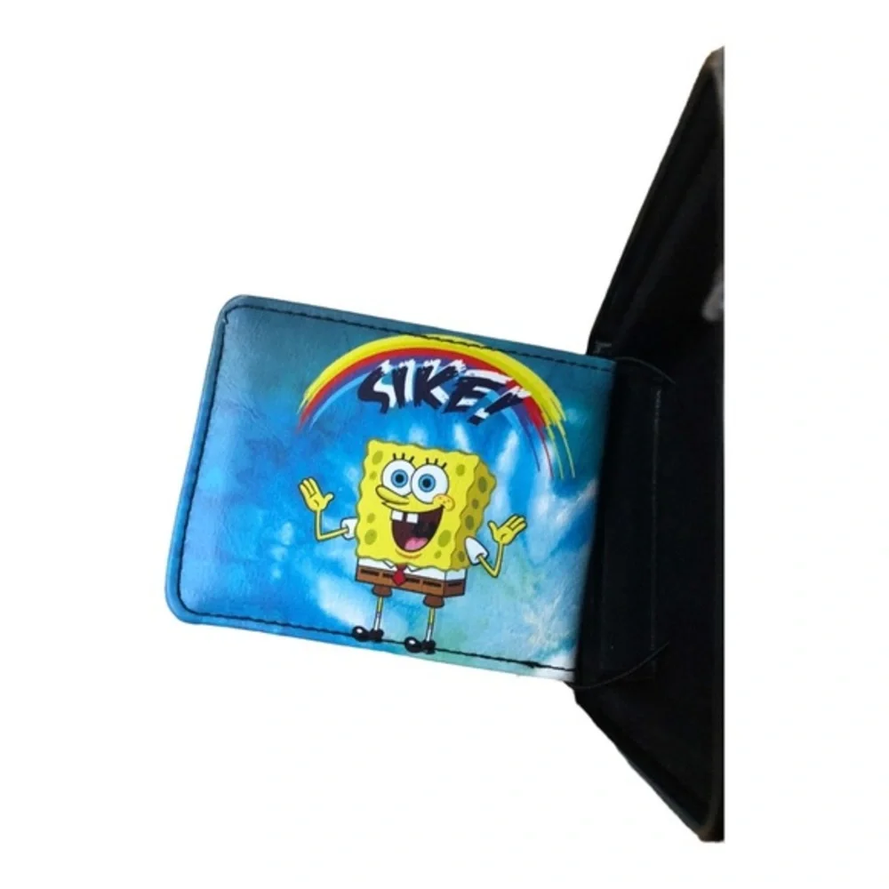 Spongebob squarepants blue printed bifold wallet with case brand new‎